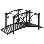 102lx48wx49h Metal Garden Bridge With Railings, Black