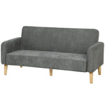 2 Seater Sofa, Velvet Small Couch With Plush Backrest | Grey