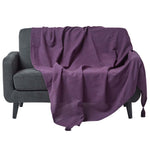 Cotton Rajput Ribbed Throw | 225cm x 255cm | Purple