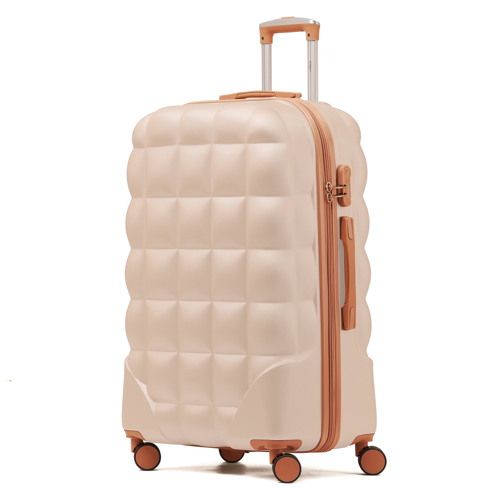 Large 29" Hard Shell Bubble Design Check-in Suitcase Hold Luggage Bag 20kg+ | Large | Cream