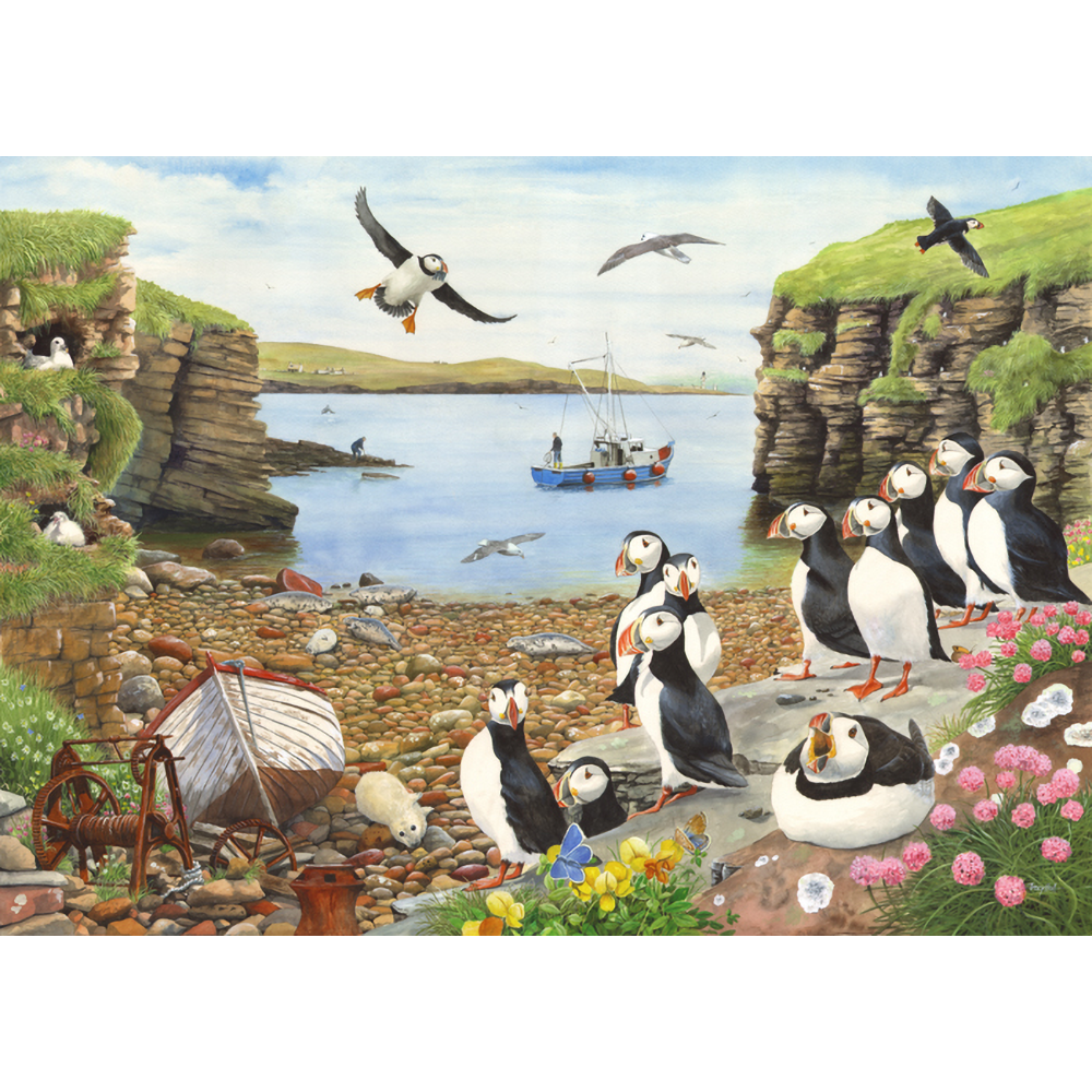 Puffin Parade - Big 500 Piece Jigsaw Puzzle For Adults, With Extra Large Pieces