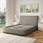 Bethany Fabric Ottoman Bed Frame | King | Light Brown
