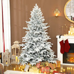 Artificial Christmas Tree With Snow, Hinged Xmas Tree | 6ft | Green
