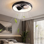 20inch Industrial Style Ceiling Mount Led Fan Light | Black