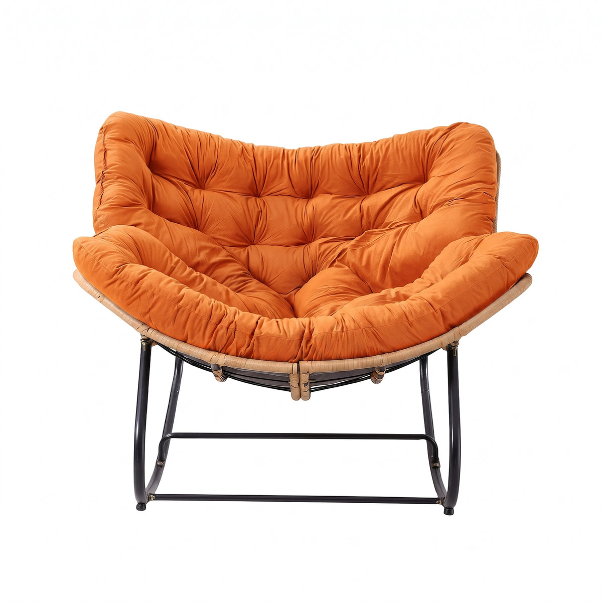 Modern Rocking Chair with Cushion – Compact | Orange