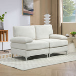 2 Seater Sofa Modern Loveseat With Metal Legs Spring Cushion