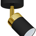 Joker Hand Made Ceiling Lamp In Matt Black With Luxurious Gold Detail Featuring Minmalistic Slender Cylinder Shades