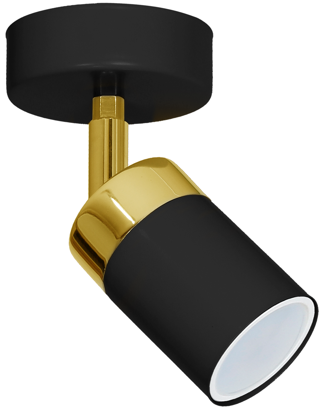 Joker Hand Made Ceiling Lamp In Matt Black With Luxurious Gold Detail Featuring Minmalistic Slender Cylinder Shades