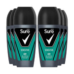 Men Sensitive Antiperspirant Roll On 48h Sweat & Odour Protection, 6pk, 50ml | 6