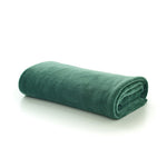 Snuggle Touch Solid Colour Fleece Throw – 140x180cm – Super Soft Plain Blanket | 140cm x 180cm | Forest Green