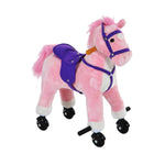 Rocking Horse Ride On Rocker Children Plush Toy Wooden Horse Sound | Pink