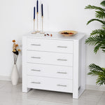 Chest Of 4 Drawers Home Storage Clothes Cabinet Metal Handle