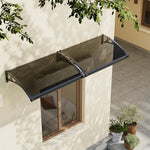 1.2-2.4m W x 0.8m D Curved Outdoor Door Window Awning Canopy | XS | Dark Grey