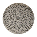 Solid Mango Wood Crotchet Grey Footstool