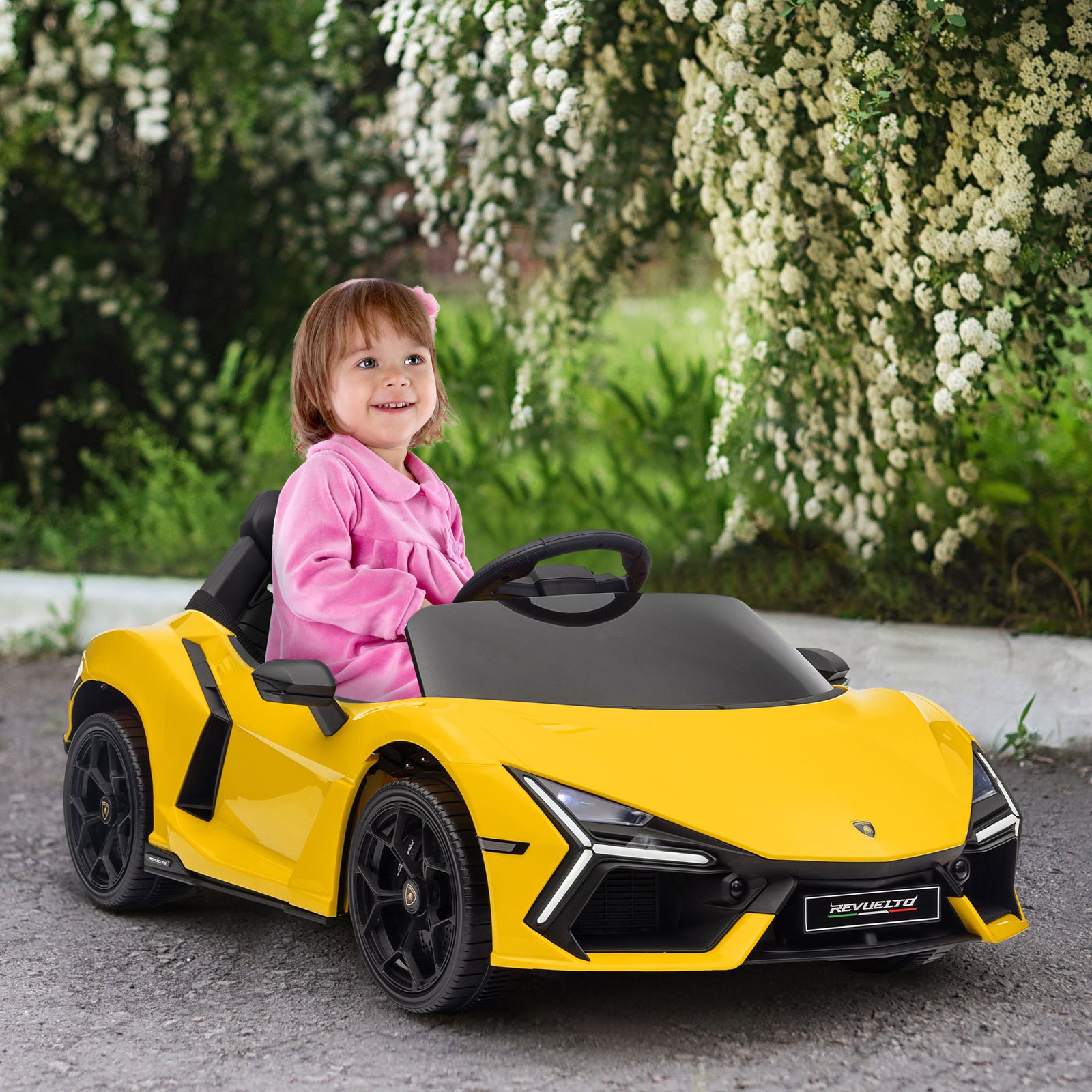 Lamborghini Revuelto Licensed Ride On Car W/ Suspension | Yellow