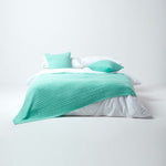Combed Cotton Cable Knit Throw | 150cm x 200cm | Green