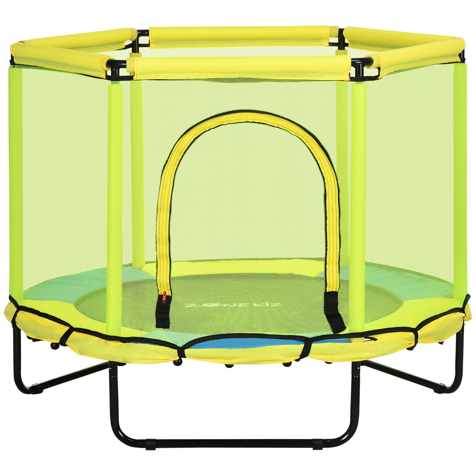 4.6ft Kids Trampoline With Enclosure Safety Net For 1-6 Years Yellow