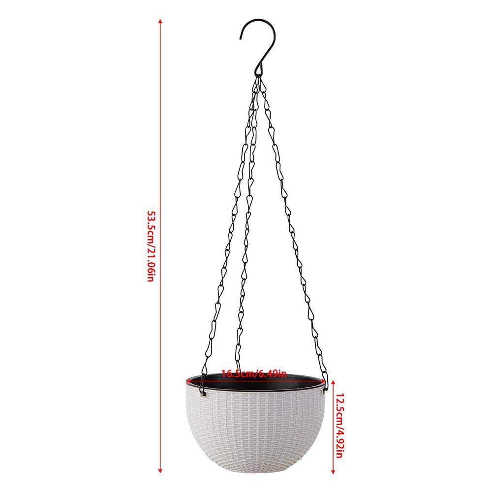3pcs Black Hanging Flower Baskets – 16.5 Cm Plastic Planters For Home Decor | White