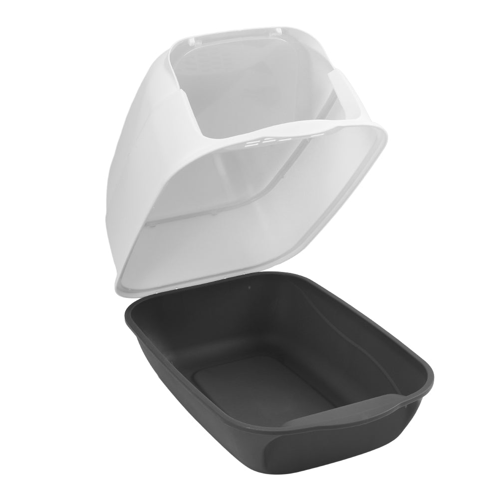 Detachable Cat Litter Box With Scoop Easy Clean Large Pet Toilet, Splash-proof, Odor Control, Portable Design | Black