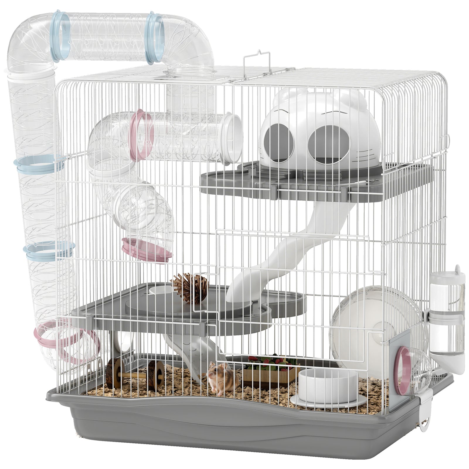 3-tier Hamster Cage, Gerbil Cage For Dwarf Hamsters, 45 X 30 X 45 Cm