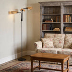 Breeins Paper Rope String-wrapped Lampshade 3-light Floor Lamp