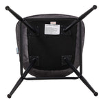 Set Of 2 Modern Flannel Bar Stools With Backrest – Soft Padded Seat, Metal Legs | Grey
