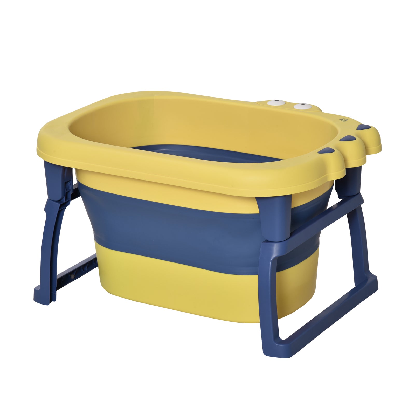 Foldable Baby Bathtub For Newborns Infants Toddlers W/ Stool | Yellow