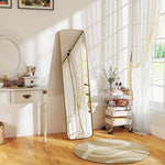HOMCOM Rectangular Mirror For Bedroom Gold Tone