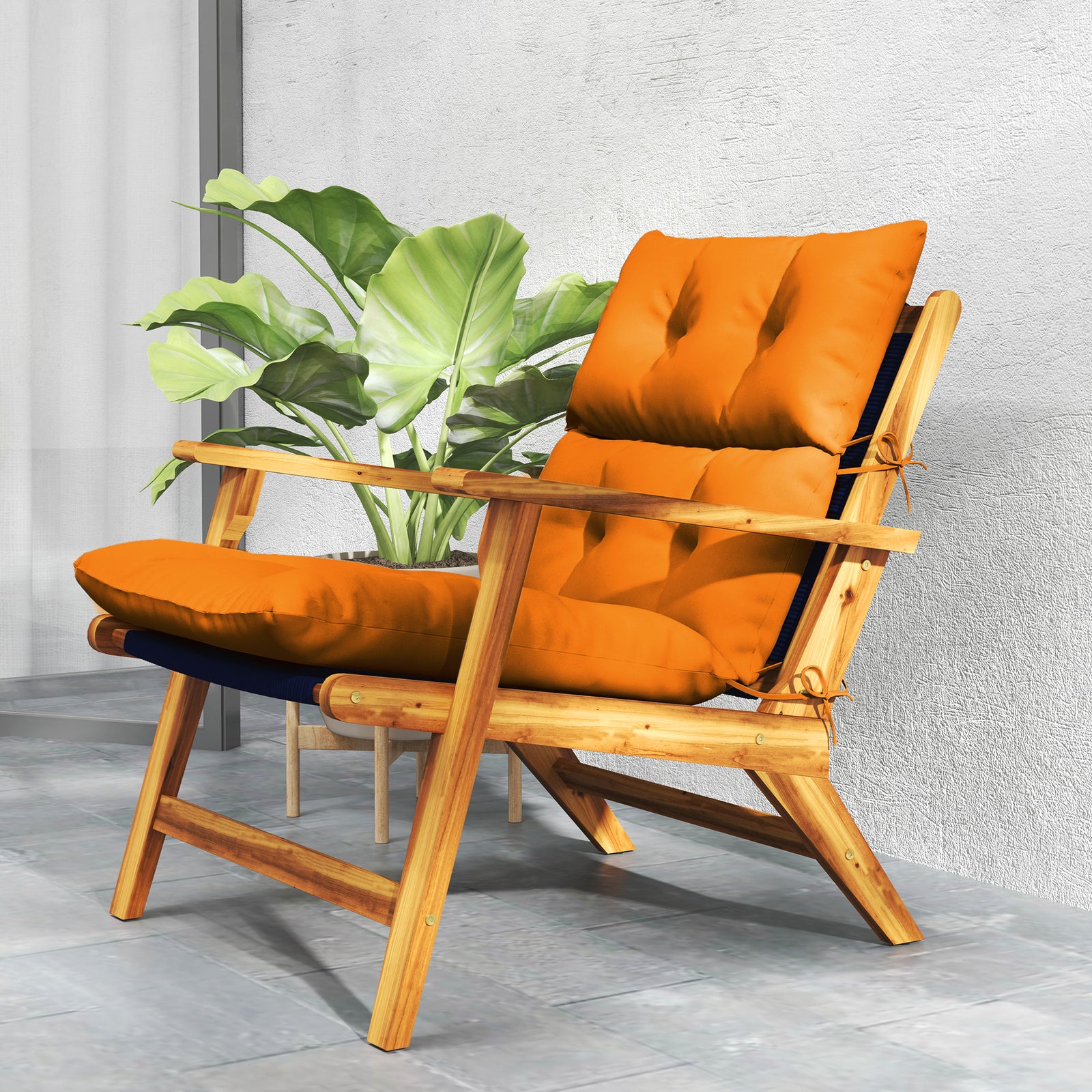 Adirondack Chair Cushion Rocking Chair Cushion W/ Ties | Orange