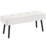 End Of Bed Bench With Thick Padding, Steel Legs For Entryway | One Size | Cream