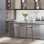 Swivel Armless Upholstered Bar Stools Set Of 2