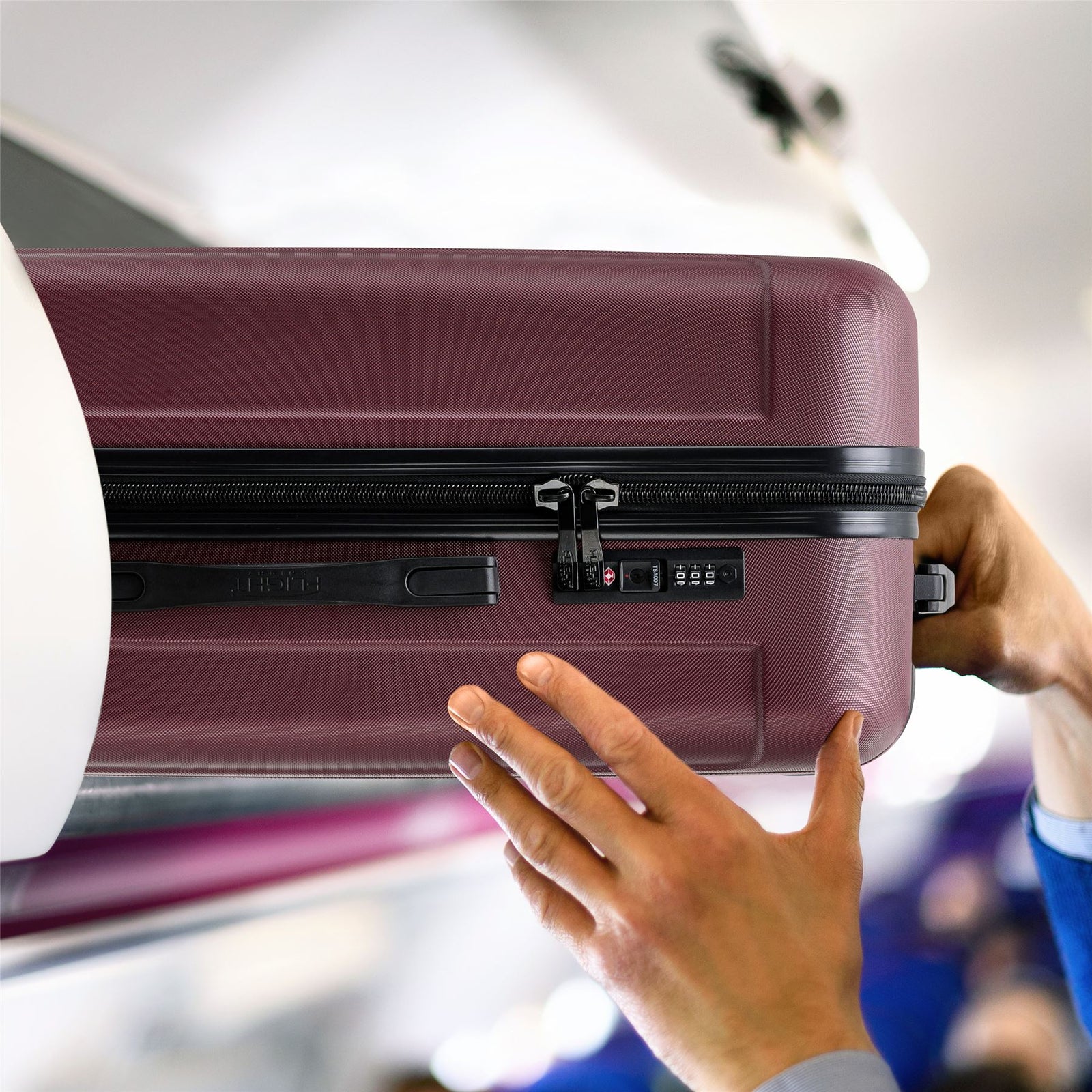 Large 30" Hard Shell Check In Suitcase 8 Spinner Wheels Hold Luggage | Large | Burgundy