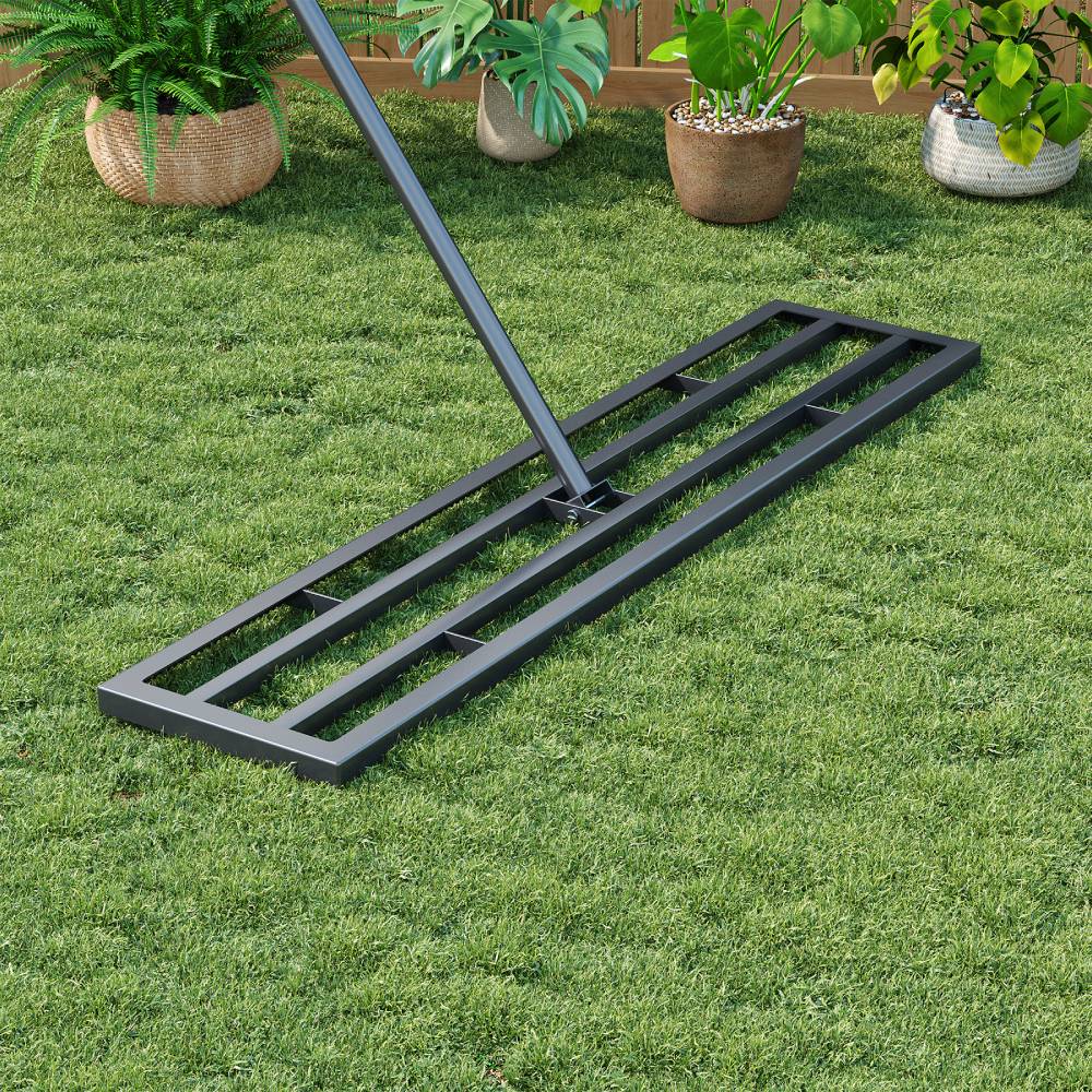30"x10"/45"x10"garden Lawn Levelling Rake With Serrated Design 84"long Handle | Large