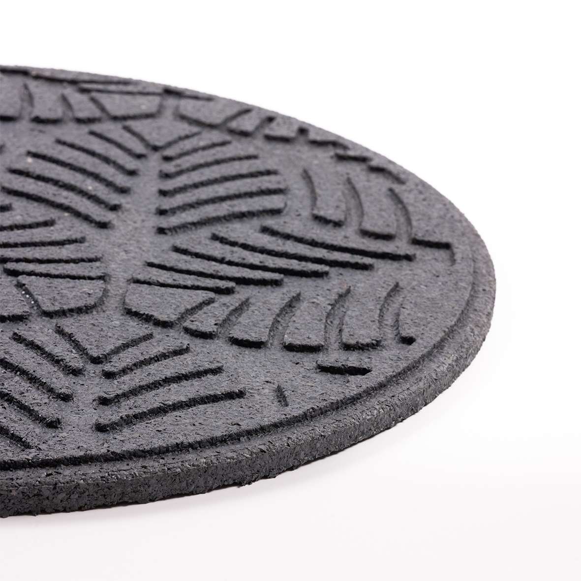 Rubber Garden Stepping Stones - Geo Leaf | Set of 4 | Grey