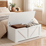 Storage Trunk For Living Room, With Safety Hinges, 100cm | White