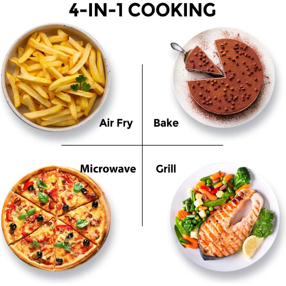 26l 4-in-1 Smart Combination Microwave Oven With App Control– Microwave, Grill, Air Fry & Convection Oven For Home Kitchen | Black