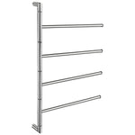Stainless Steel Wall Mounted Four Swivel Arm Rail Towel Bar | Polished Stainless Steel
