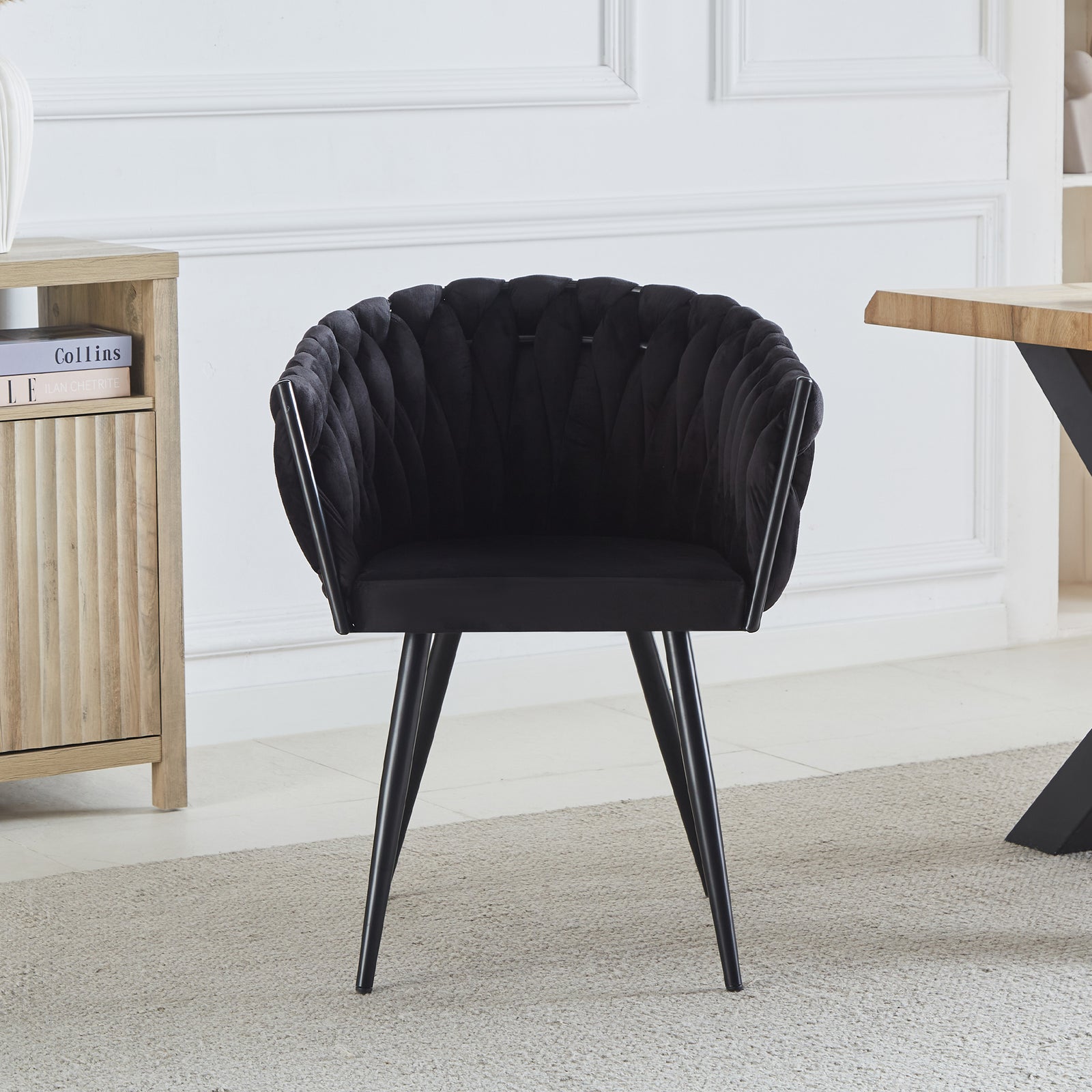 Set Of 2 Baiano Fabric Dining Chairs | Black