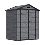 6x4.4 Ft Outdoor Plastic Storage Shed With Floor, Window, Vents & Double Lockable Doors,wood Grain Design