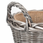 Wicker Antique Wash Finish Lined Log Basket | Small | Brown