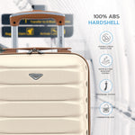 40x30x20cm Cabin Carry-on Suitcase - Lightweight, Durable, 4-wheel Luggage - 100+ Airlines Approved | Cabin | Cream
