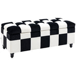 Velvet Storage Ottoman, Button-tufted, Footstool | White