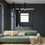 Carbon Black Led Pendant Lamp 3x5w Eye Catching Contemporary Cylindrical Lights With Built In Low Consumption Light Source