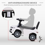 3-in-1 Ride On Car Foot To Floor Slider Toddler W/ Horn Steering | White