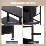 Levede Bedside Table With Charging Station,led Light 2 Drawers Storage Black