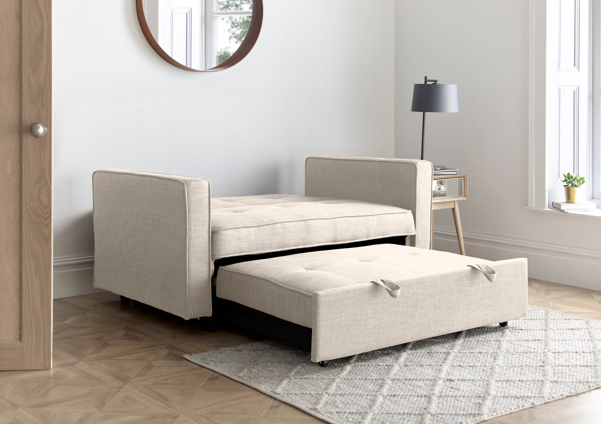 Troy 2 Seater Adjustable Sofa Bed | 2 Person | Beige
