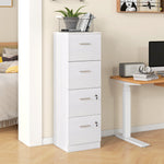 4 Drawer File Cabinet Locking Filing Cabinet | White