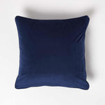 Filled Velvet Cushion With Piped Edge 46 X 46 Cm | 45cm x 45cm | Navy Blue
