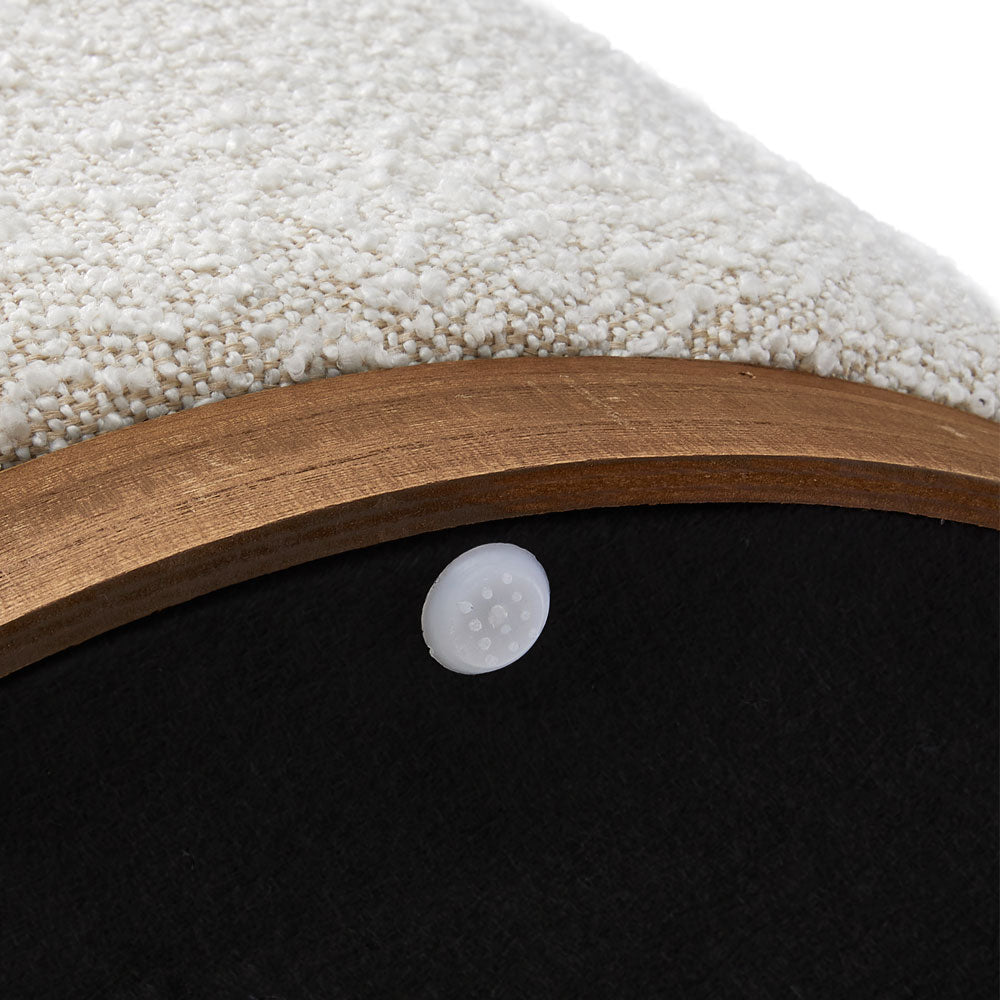 Round Beige Ottoman Storage Stool Seat