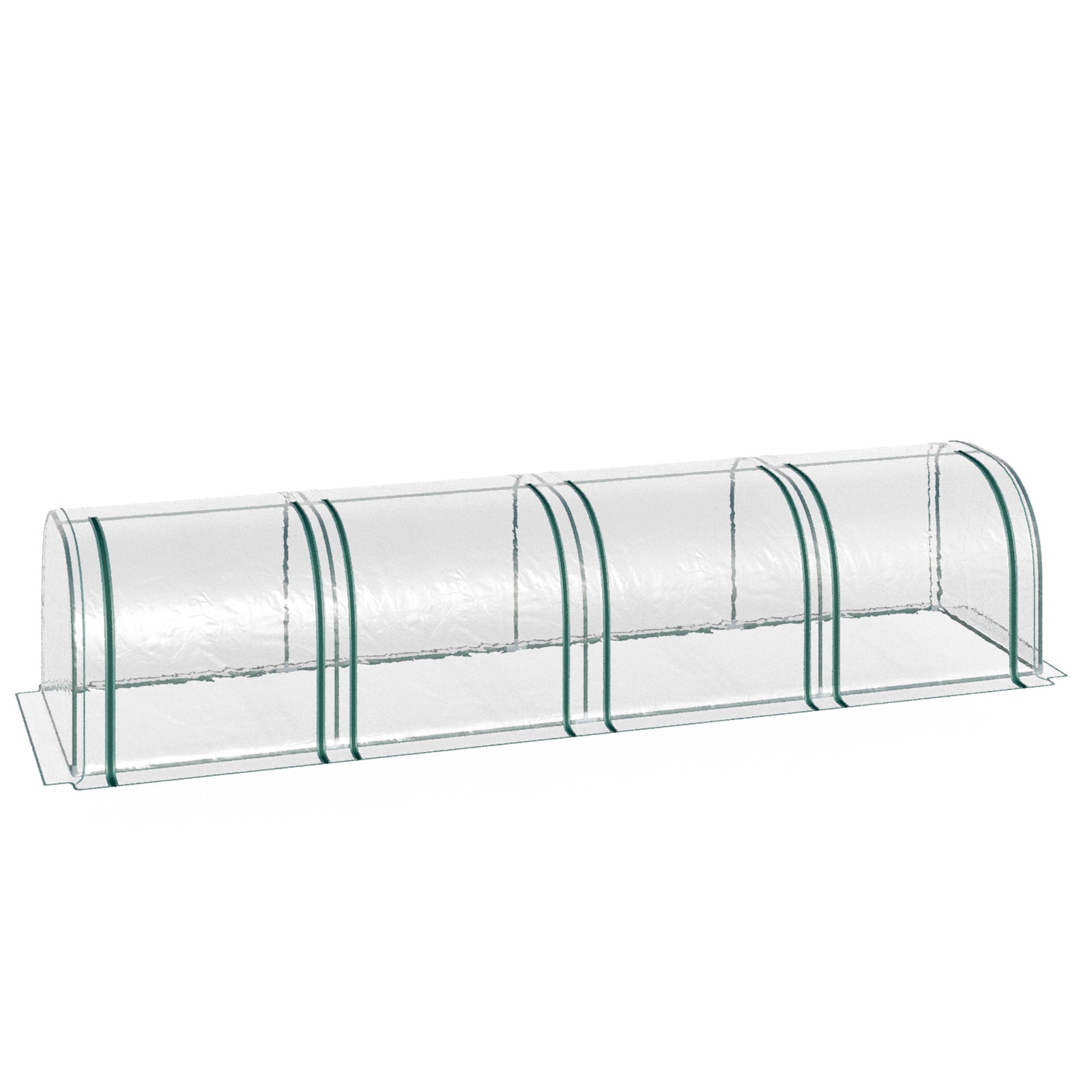 Green Tunnel Greenhouse With Zipped Doors